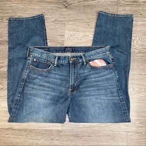 Lucky Brand  Mens 363 Vintage Straight Jeans Distressed Whiskering 36x30 Denim